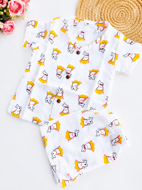Muslin Half Sleeve Co Ord Set - SB Bunny