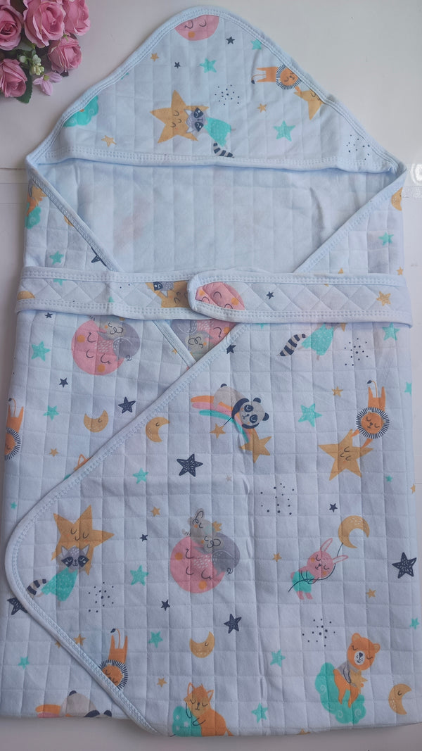 Muslin Blanket/Hooded Wrapper - Panda & Racoon Print