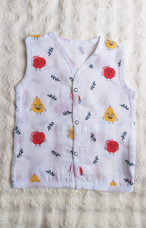 Muslin Button Jabla - Apple & Mango