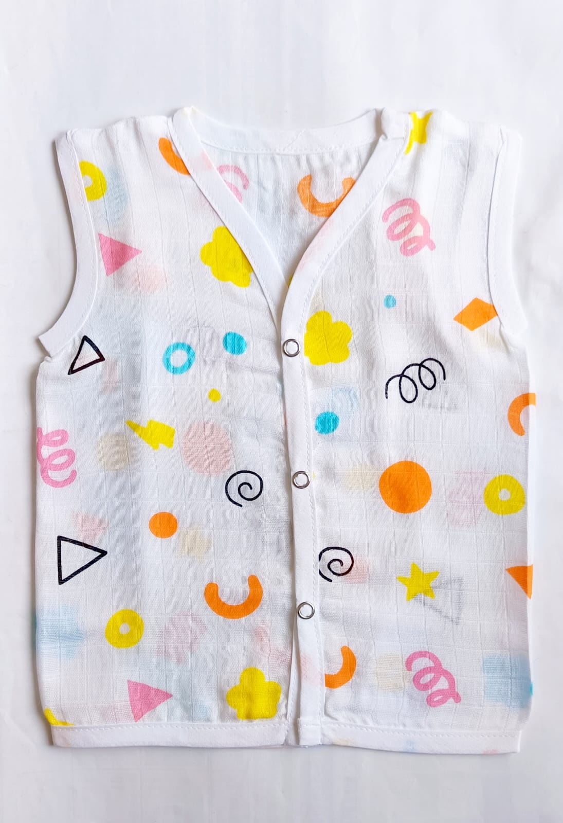 Muslin Button Jablas - Orange Geo