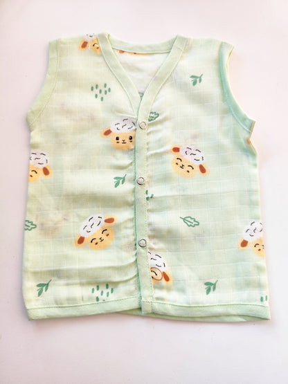 Colored Muslin Jablas - Green Sheep