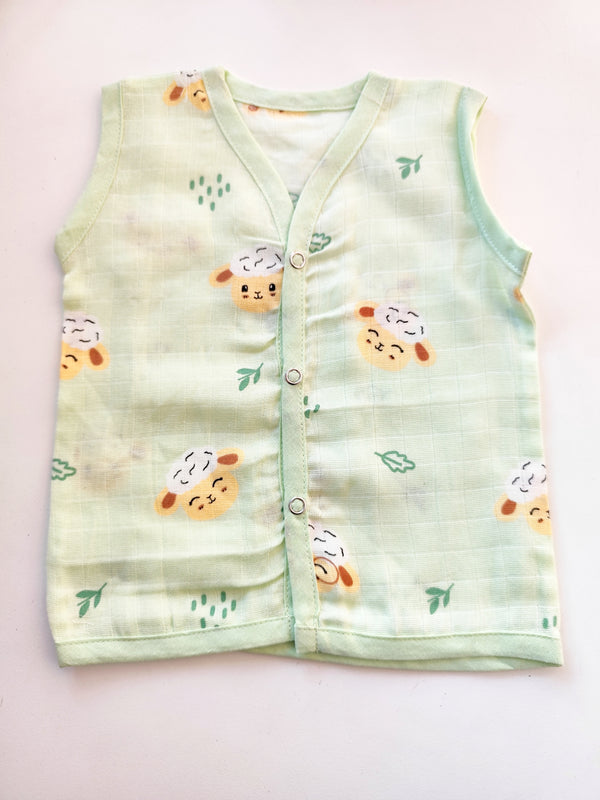 Colored Muslin Jablas - Green Sheep
