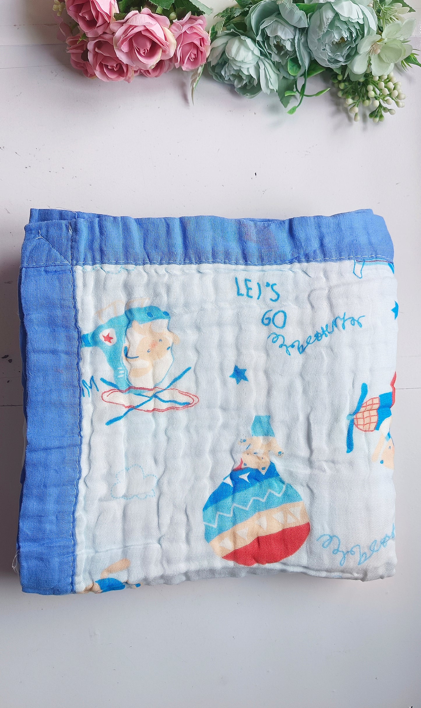 Crinkled Muslin Blankets - Colored (6 Layered)