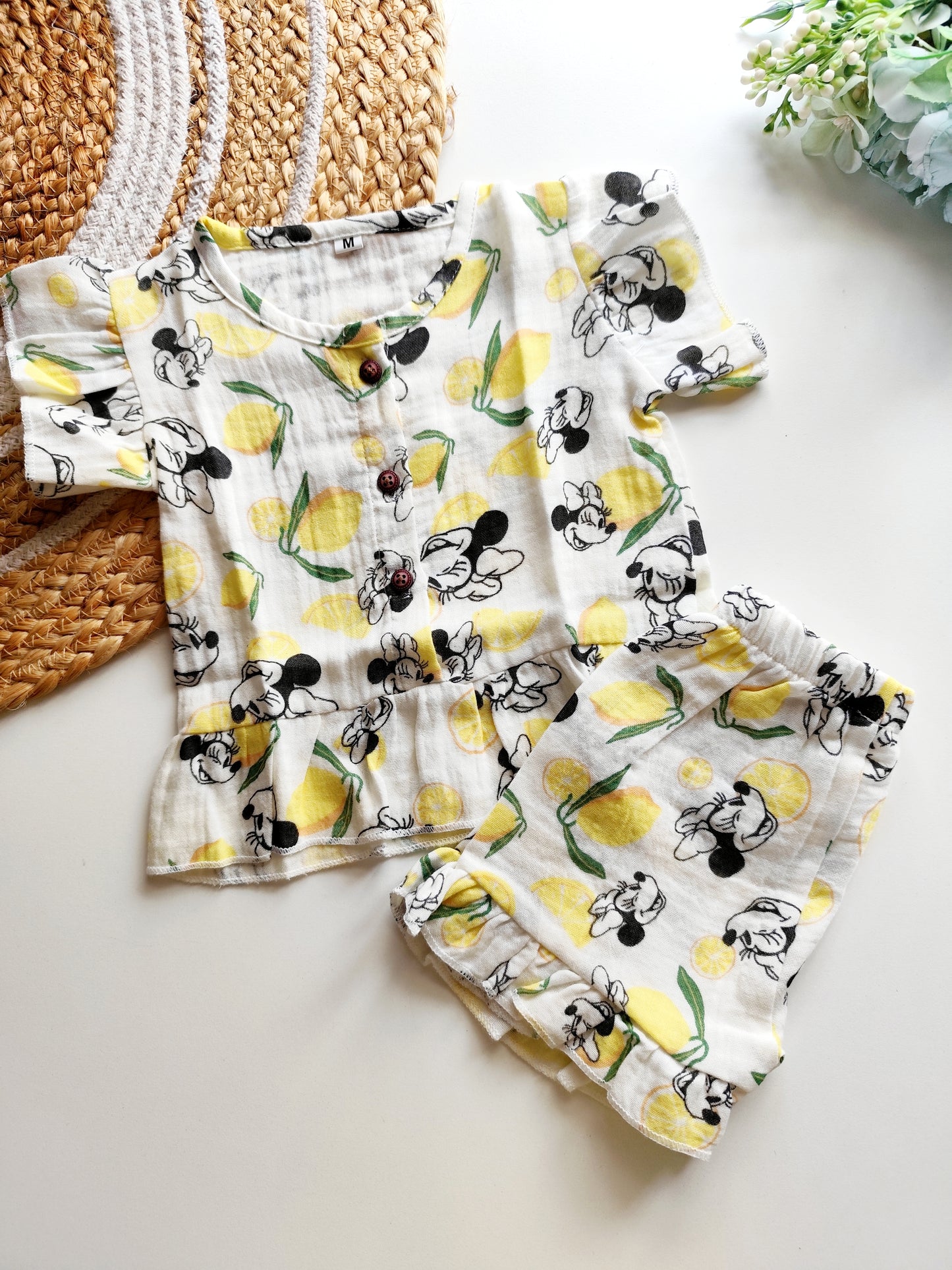 Muslin Frill Co Ord - Lemony Mickey