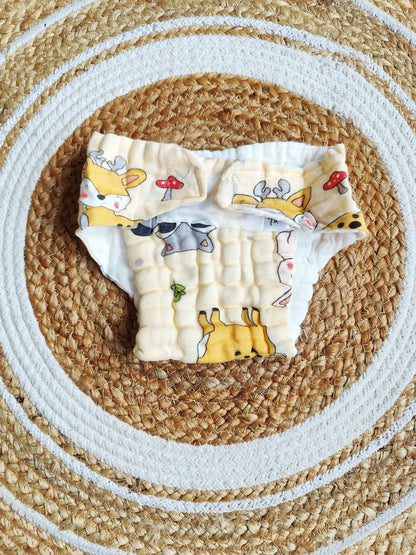 Colored Muslin Crinkled Nappies