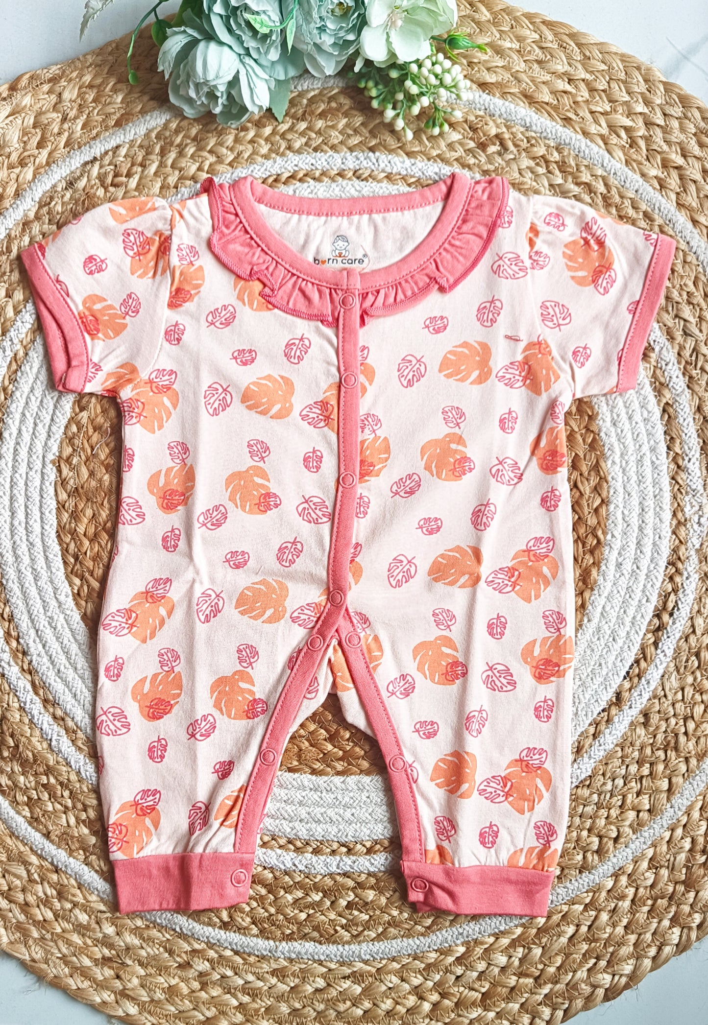Girls Cotton Printed Romper