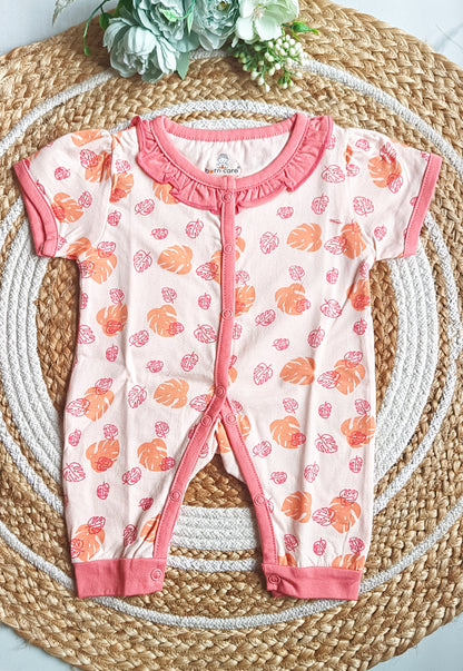 Girls Cotton Printed Romper