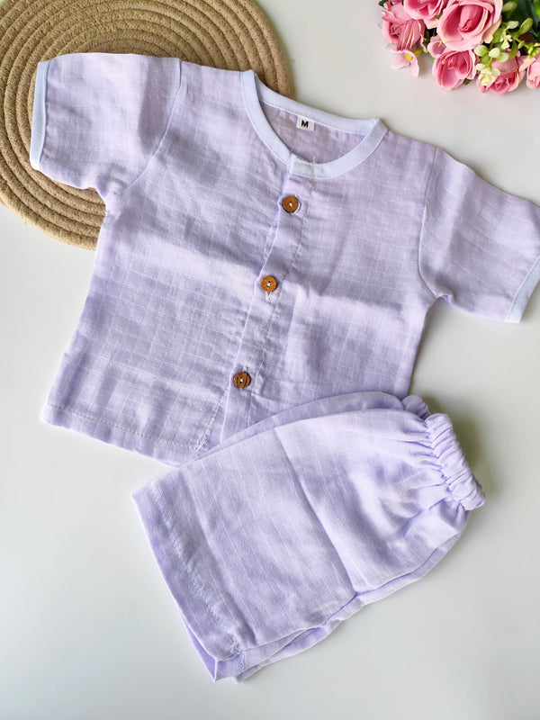 Muslin Co ord Set - Lilac