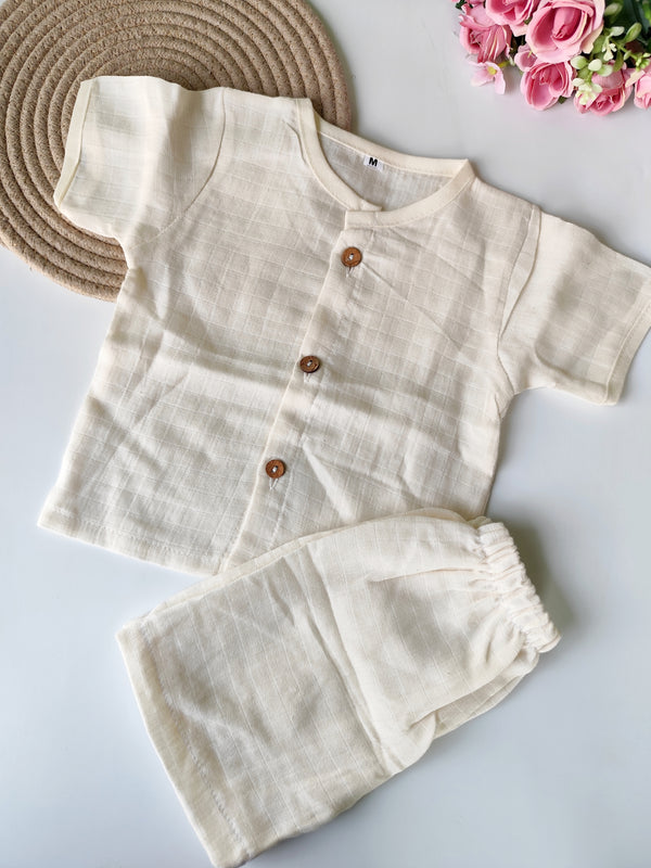 Muslin Co ord Set - Cream