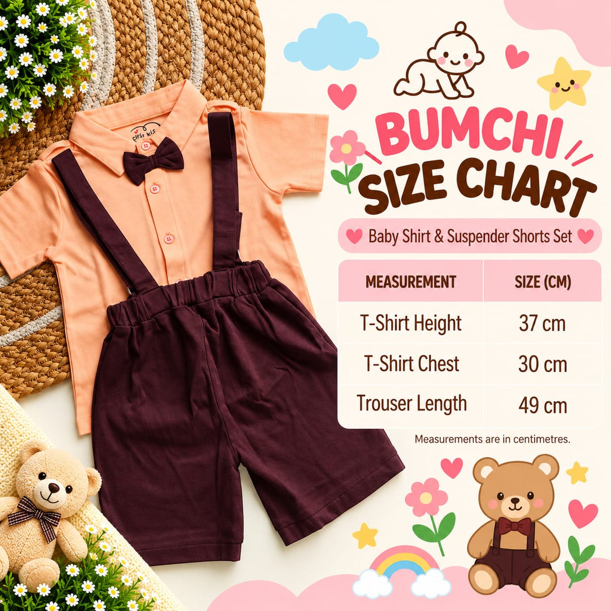 Ethnic Top and Bottom set- Peach and Maroon