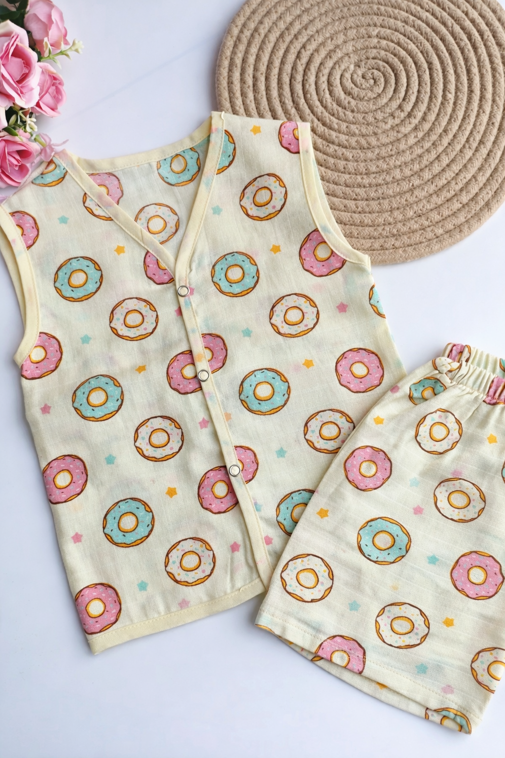 Muslin Coloured Co-Ord Sets - Donut