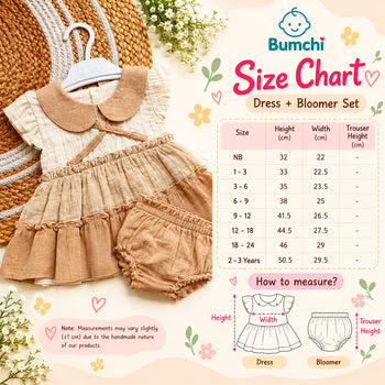 Ethnic Muslin Frocks- Beige & Caramel Tiered