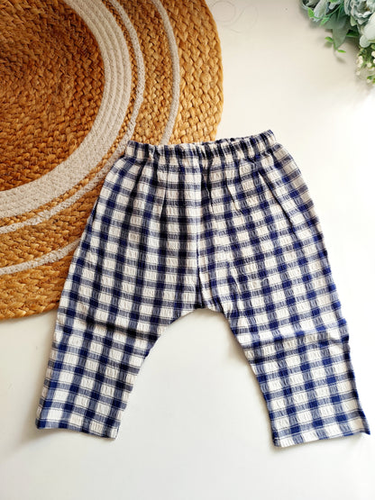 Cotton Co ord Sets- Blue & White Gingham Check