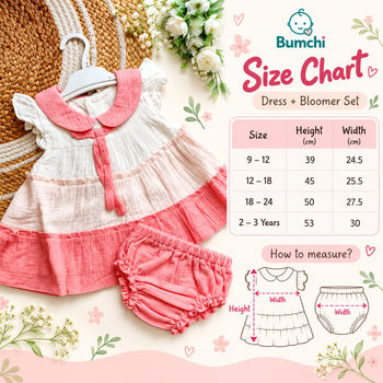 Ethnic Muslin Frocks- Pink and White Tiered