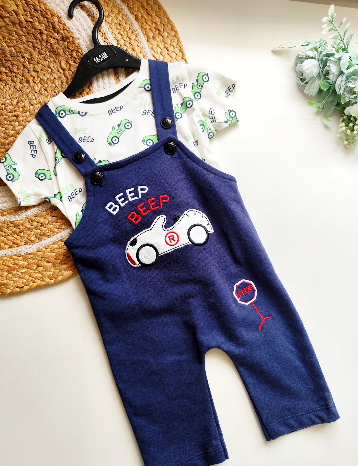 Beep Beep Dungaree Set