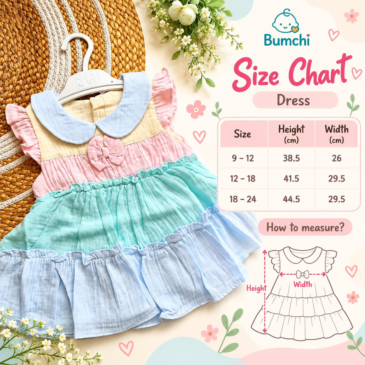 Ethnic Muslin Frocks- Pastel Colorblock