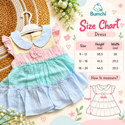 Ethnic Muslin Frocks- Pastel Colorblock