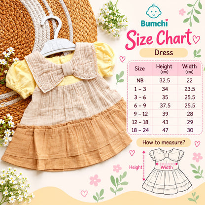 Ethnic Muslin Frocks- Pastel Yellow and Earthy Beige
