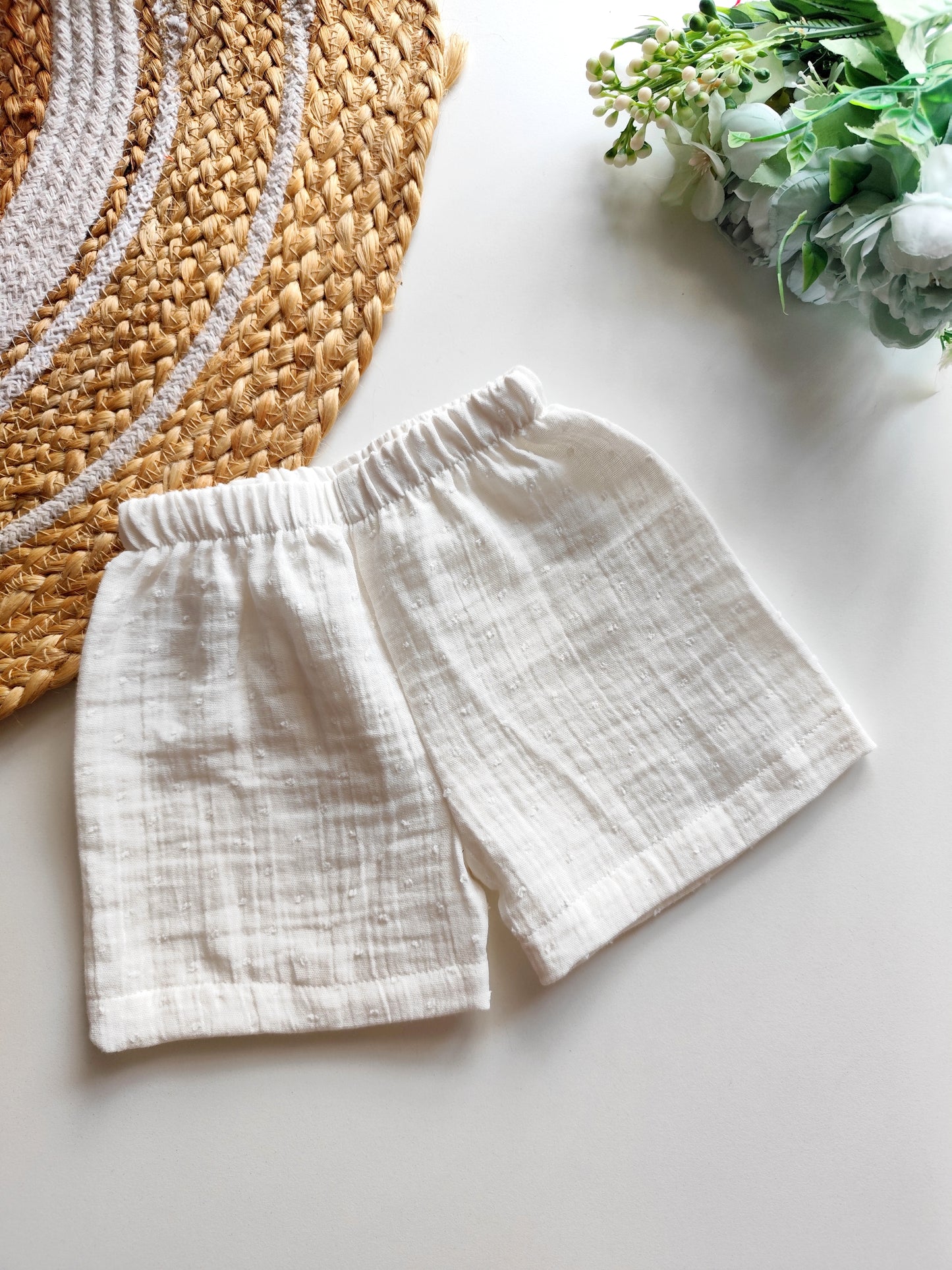 Muslin Trousers - Textured White