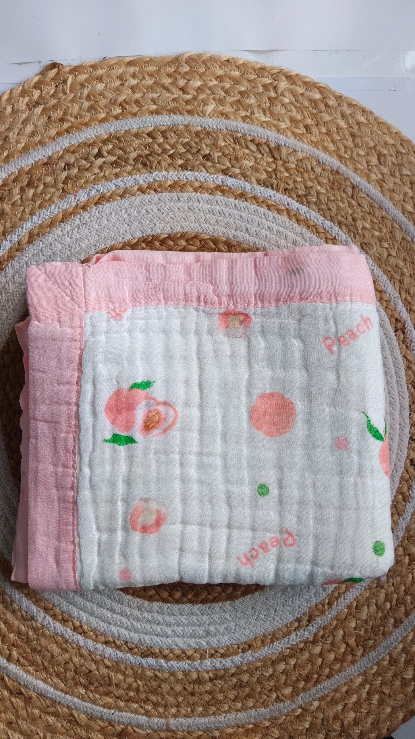 Crinkled Muslin Blanket - White (6 Layered)