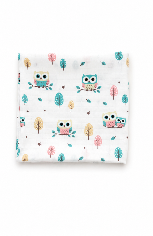 Premium Bath Towels - Owl Print