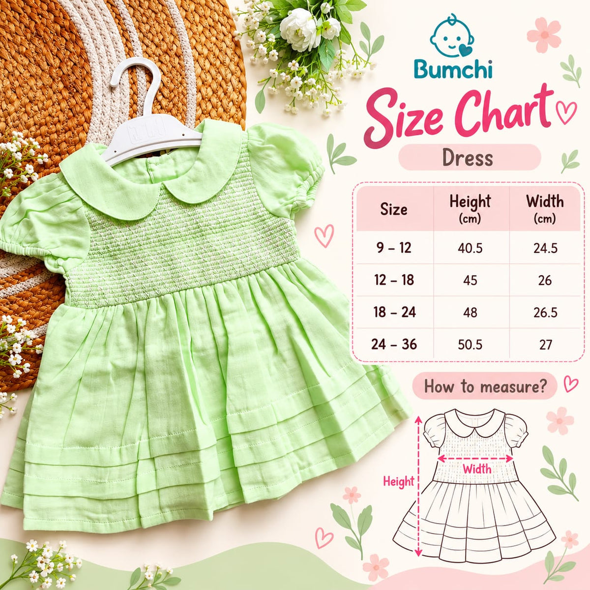 Ethnic Muslin Frocks- Mint Green