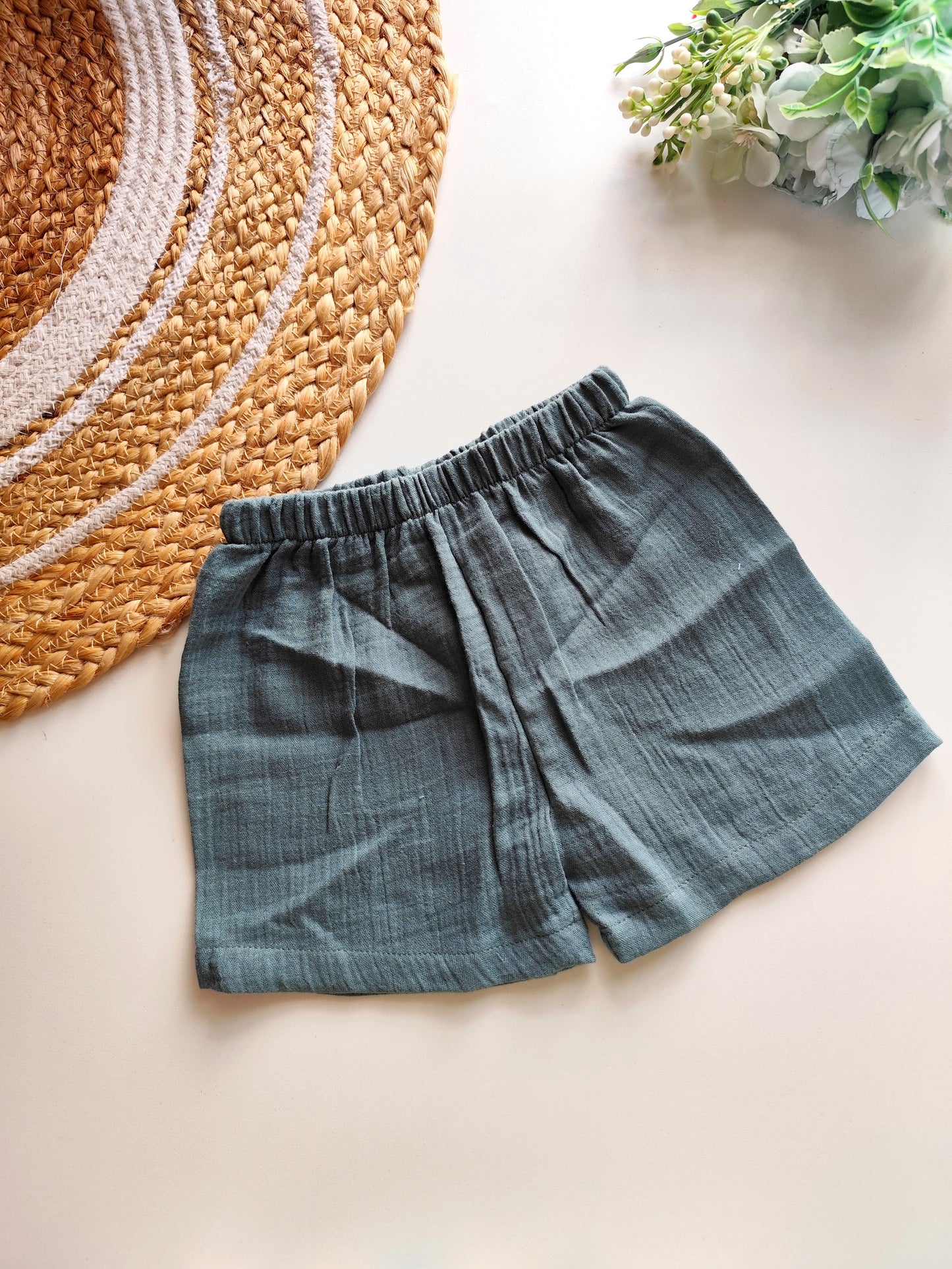 Muslin Trousers - solid green