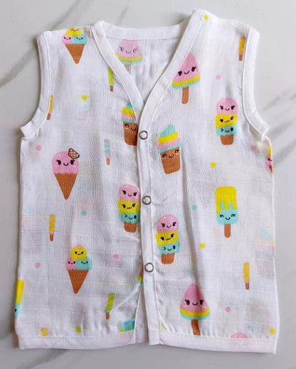 Muslin Button Jablas - Ice-cream