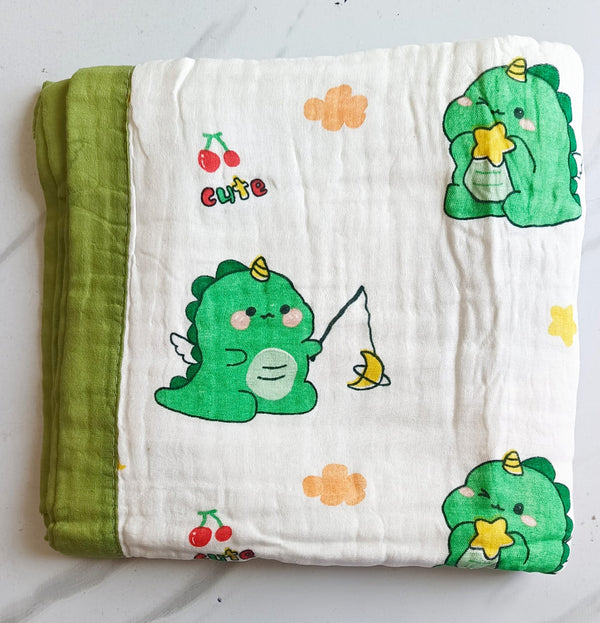 Muslin Crinkled Blanket - Dino(110*110cm)