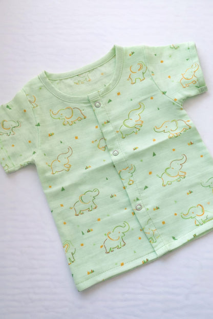 Muslin Half Sleeve Jablas ( 0 - 3 M) - Elephant