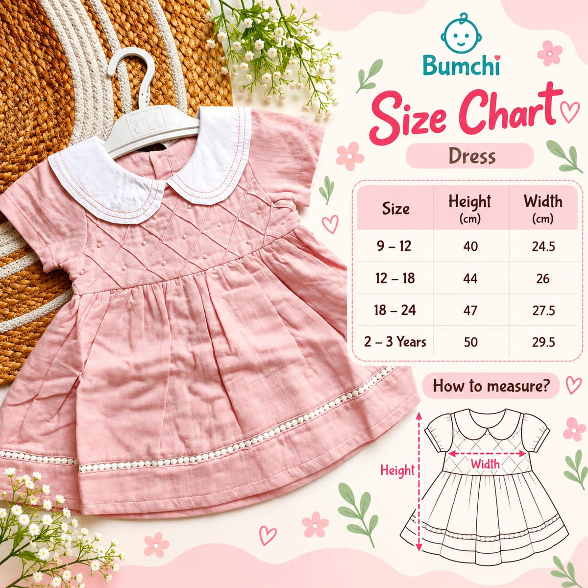 Ethnic Muslin Frocks- Blush Pink