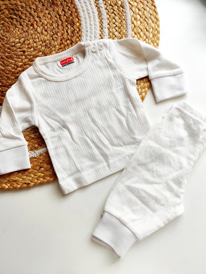 Cotton Sets- Solid White Ribbed