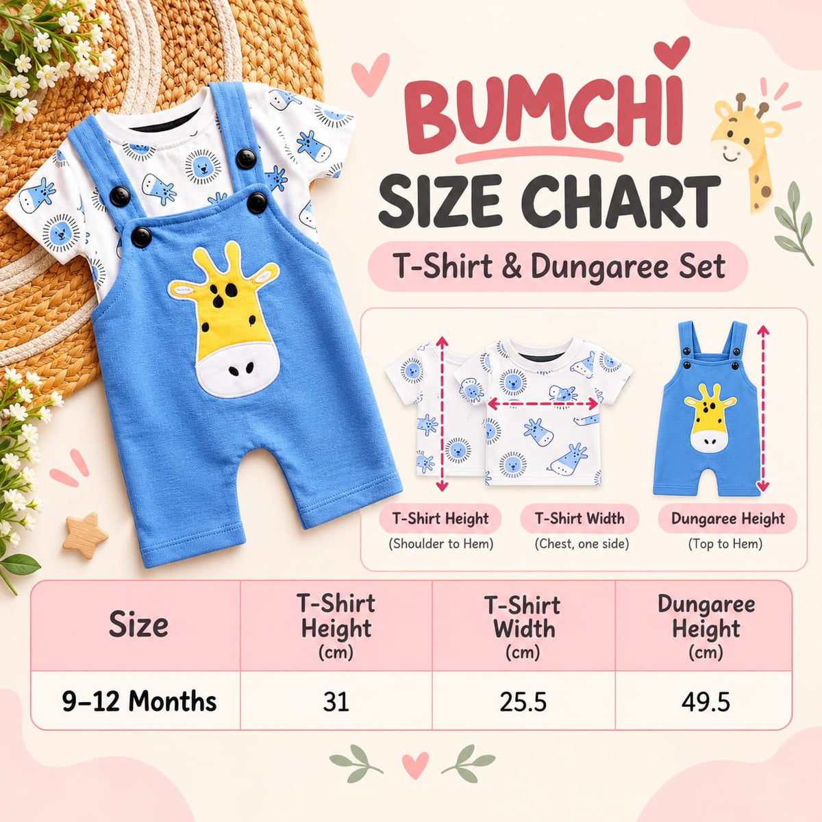 Giraffe Dungaree Set