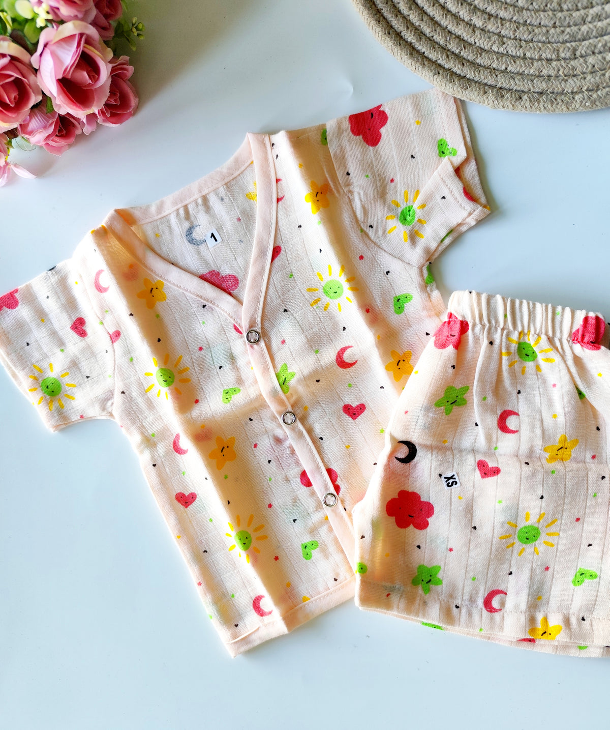 Muslin Co Ord- Red Moon Cloud