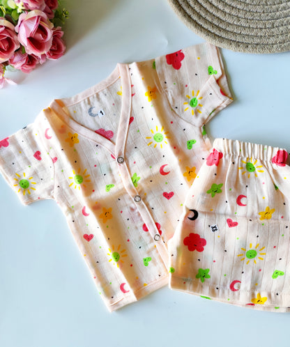 Muslin Co Ord- Red Moon Cloud