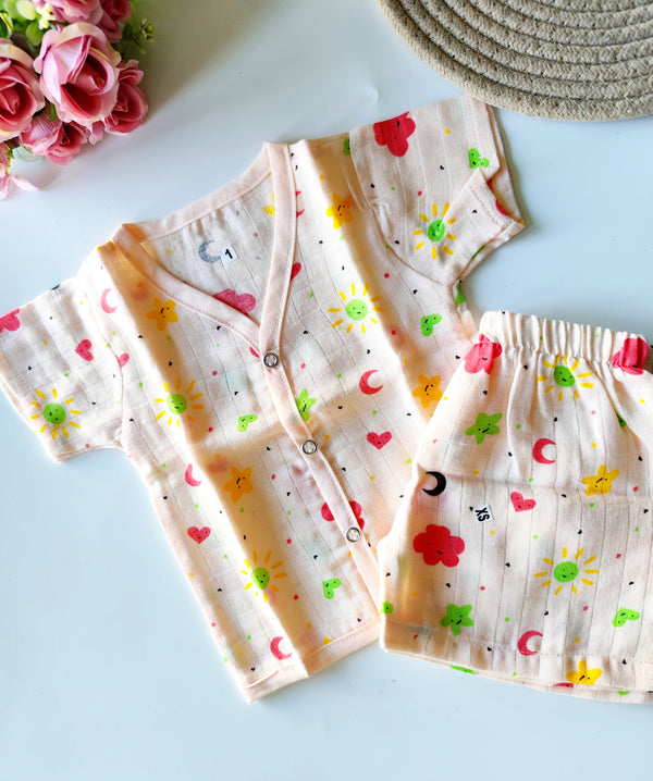 Muslin Co Ord- Red Moon Cloud