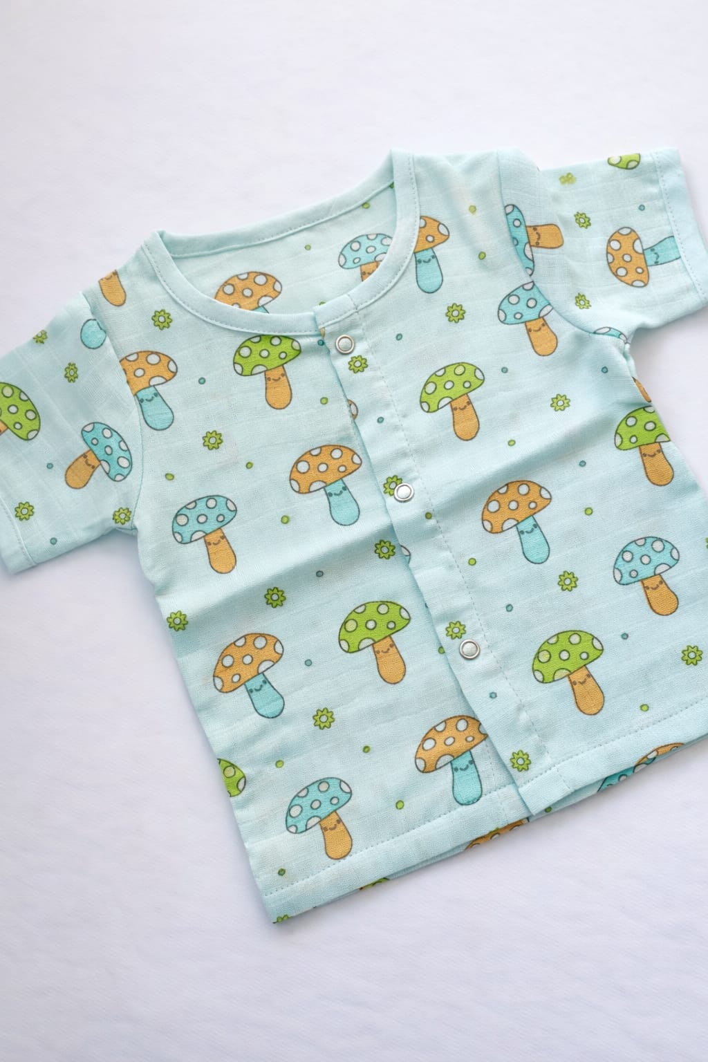 Muslin Half Sleeve Jablas ( 0 - 3 M) - Mushroom
