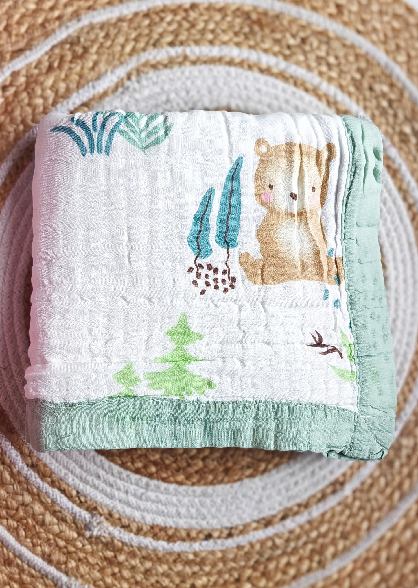 Crinkled Muslin Blanket - White (6 Layered)