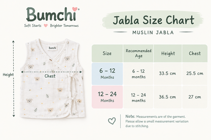 Coloured Muslin Jabla- Sky Blue Bunny Print