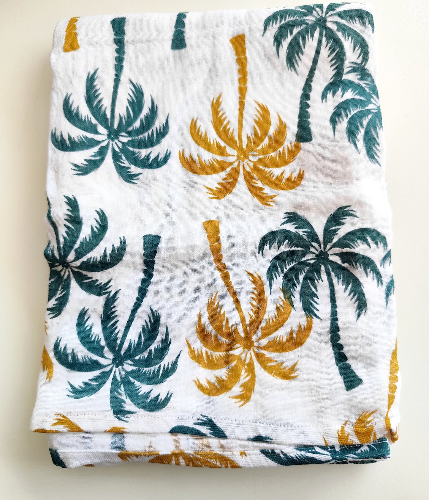 Muslin Bath Towels – Green Coco Print (70*145 cm)