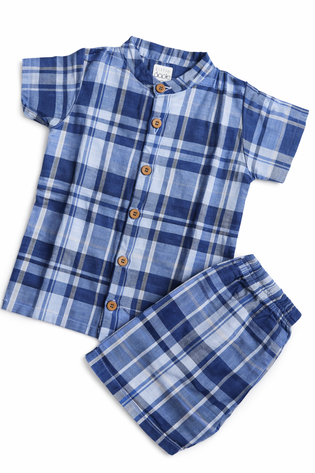 Muslin Collared Co Ord Set - Navy Checks