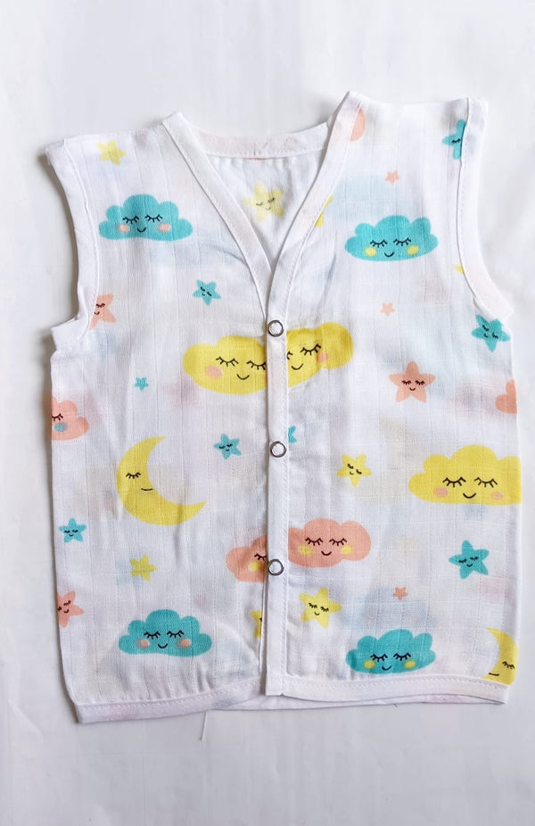 Muslin Button Jablas - Clouds