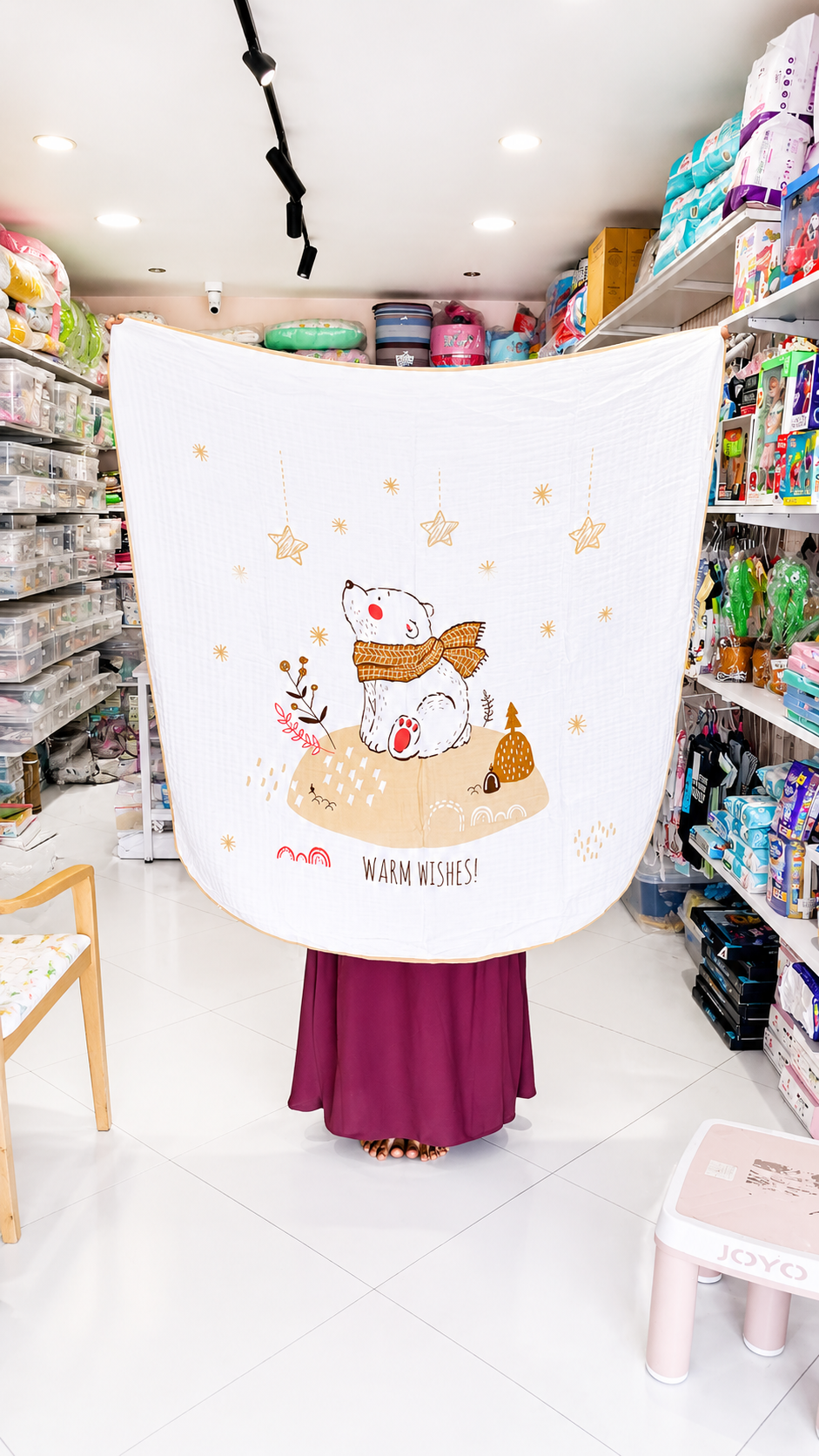 Crinkled Muslin Blanket (6Layered) ( Random Prints )