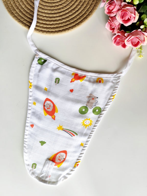 White Muslin Nappy - Sun Print (0 - 3 M) - 5 Layered