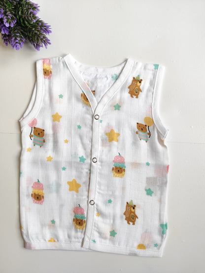 Muslin Button Jablas - Balloon Bear
