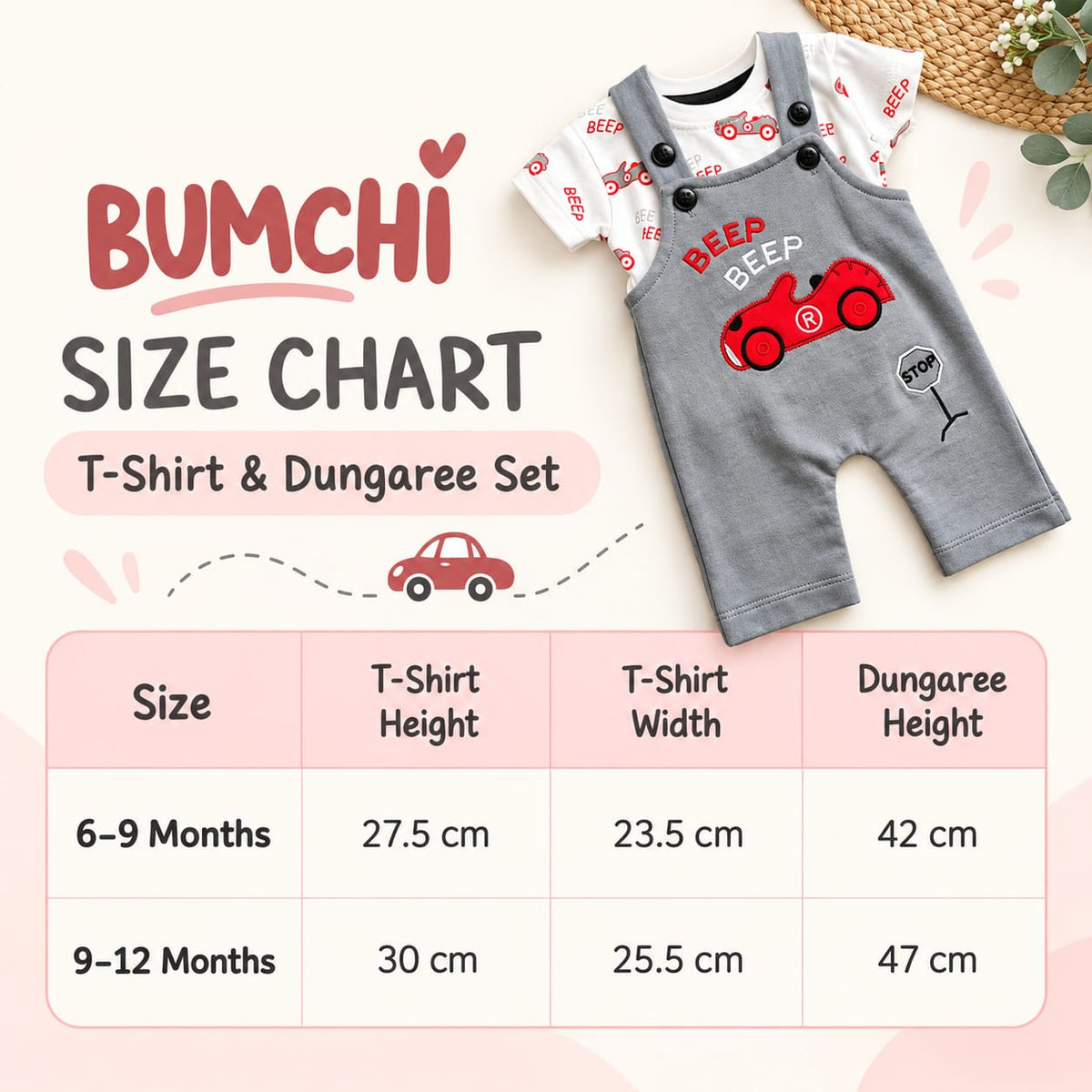 Beep Beep Dungaree Set