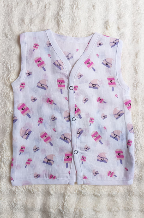 Muslin Button Jablas - Popsicle