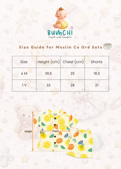 Muslin Collared Co Ord Set - Lemon