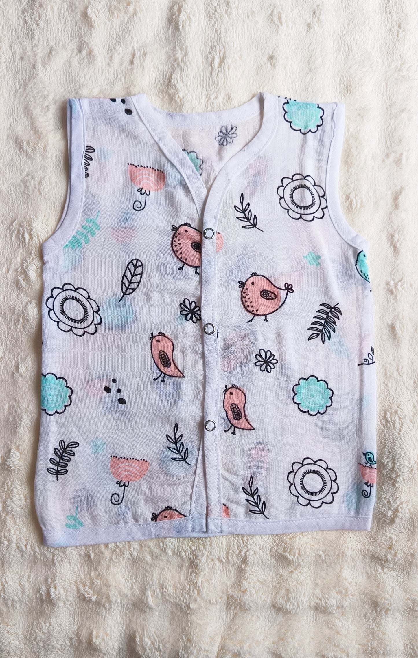 Muslin button jablas  "BIRD"
