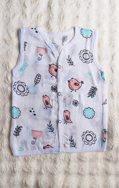 Muslin Button Jablas - Bird